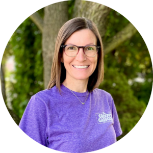 Bonnie H Bonnie poses for a headshot in her logo tshirt